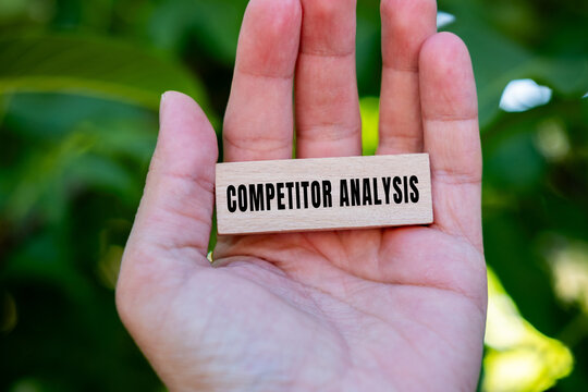 Competitor analysis text concept photo