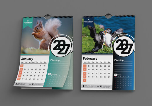 Clean 2027 Calendar Design Template Layout 2026