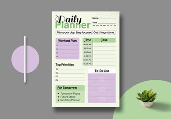Printable Daily Planner Template Layout