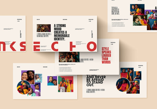 Creative Mood Board Presentation Template with Modern Typography
