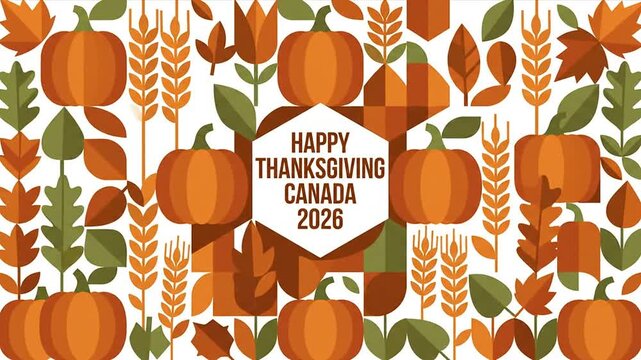 Animated autumn vector background featuring pumpkins and seasonal harvest