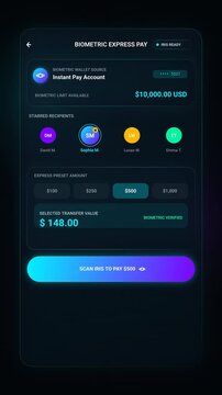 Biometric Eye Scan Payment App Interface Concept