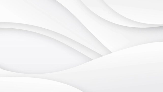 Abstract white paper layers forming soft curved waves with subtle shadows background minimalist design texture shadow