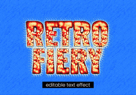 Retro Fiery Texture Editable Text Effect
