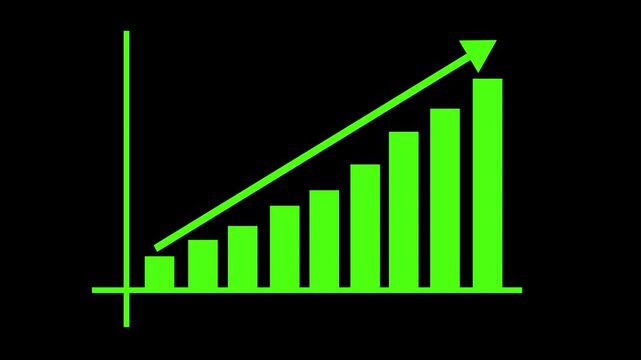 Growing Revenue Bar Chart Animation for Business Analytics Dashboard