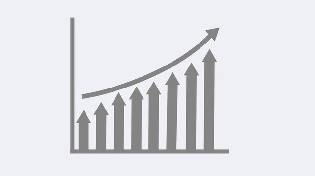 Financial Trend Visualization with Rising Revenue Bar Chart Animation