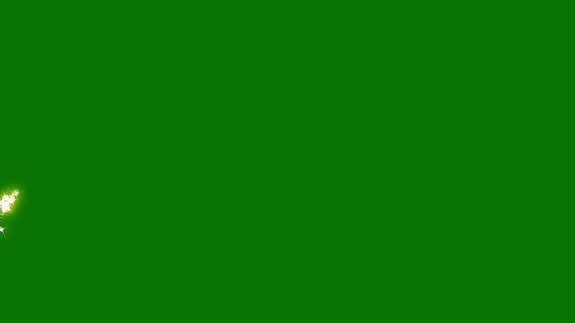 Twinkle sparkle fast line glitter transition, Sparkling star effect overlay, magic particle star blinking.cartoon doodle sparkles on green screen, 4K video glitter star line animation.