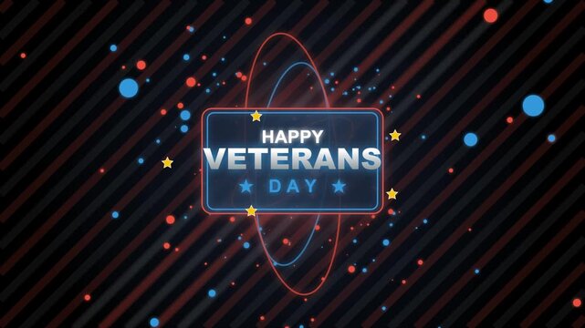 Abstract Patriotic Veterans Day Holographic Seamless Motion Loop 4K