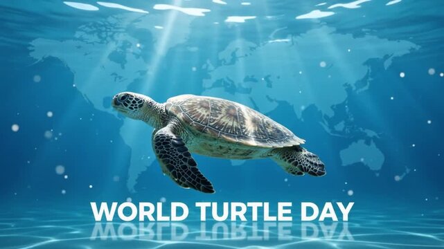 World Turtle Day Sea Turtle Swimming Underwater Marine Conservation 4k