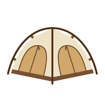 Illustration of a camping tent with two entrances