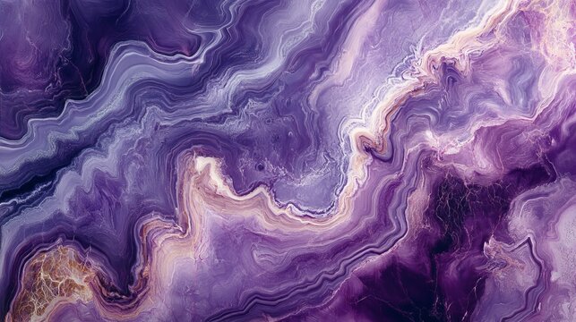 Abstract purple and violet swirls elegantly blend, creating an opulent, luxurious marbled texture perfect for digital art