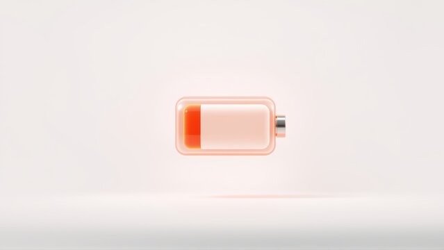Low battery icon displayed against white background. Minimalist design suggests power depletion, urgent need charging. Simple, clean presentation.