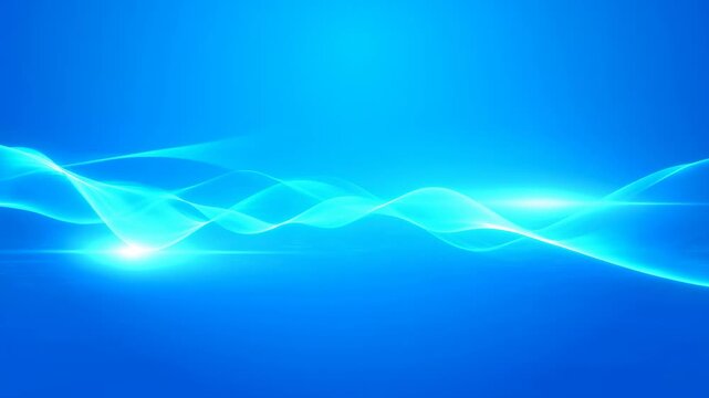 Blue light waves flow across an abstract digital gradient field. Technology presentations, website headers, and broadcast graphics.