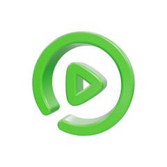 Obraz premium play icon 3d render circle button