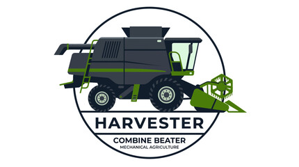 Obraz premium Modern Harvester Machine Logo Icon