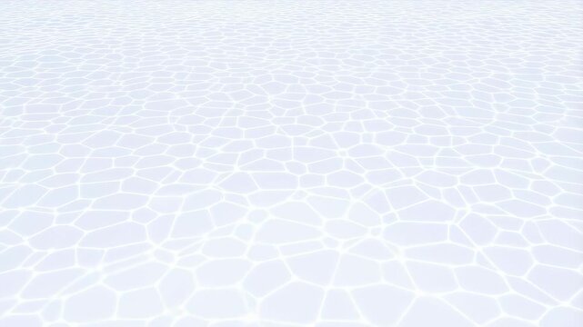 Gently flowing water surface with soft light reflection patterns in pale blue and white hues. Futuristic backdrop inspired by calmness and fluidity.