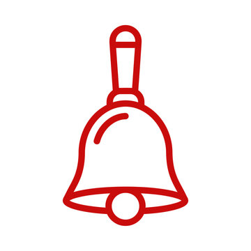 Minimalist Red Bell Icon Silhouette for Notification Design.
