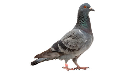 Wild grey pigeon bird standing sideways fauna isolated on transparent background © JackWatson