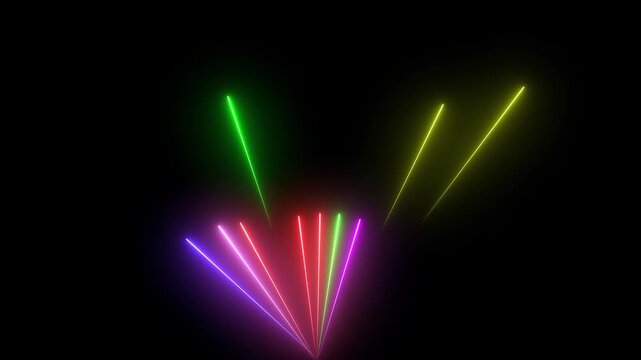 Light rays emerge from a common origin point in a brilliant explosion of color against a dark background, making this an ideal graphic asset for presentations requiring sophisticated energy.