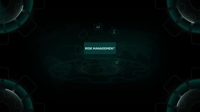 Risk management enterprise assessment and mitigation strategy on digital gear HUD background loop