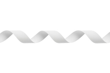 Obraz premium Minimal flowing white ribbon wave decorative cutout