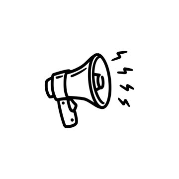 Megaphone with sound effect marks Doodle