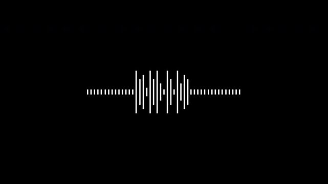 Abstract Audio Sound Visualiser Wave Spectrum Animation Loop Transparent Background. Perfect For UI or Overlay Video Element.
