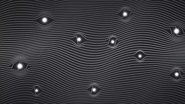 Abstract Glowing Light Particle Waveform Background with Flowing Neon Lines and Dynamic Data Pulses