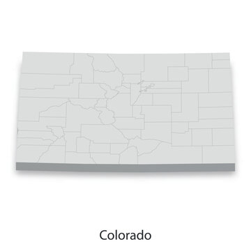 Colorado Administrative Divisions Map - USA State Vector Illustration
