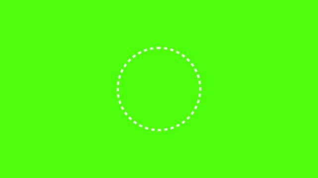 Dotted line circle frame animation on white background. Animation of a dotted line circle path from left to right point. circle frame dotted line animation isolated on white screen.4k video