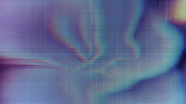 Abstract digital pixel grid with colorful glitch-like distortion and flowing color shifts. Futuristic backdrop inspired by digital distortion and pixel art.