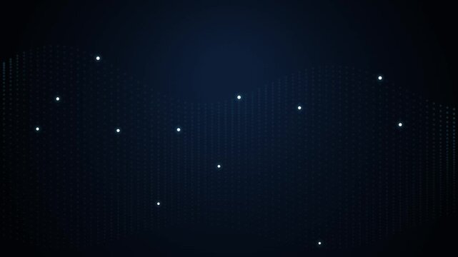 Blue Digital Sound Wave Motion Graphics Abstract Background with Glowing Particles and Data Flow