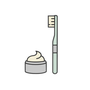 Toothbrush and Toothpaste Icon