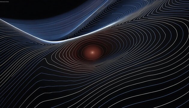 Abstract lines form a glowing circular pattern on dark background.