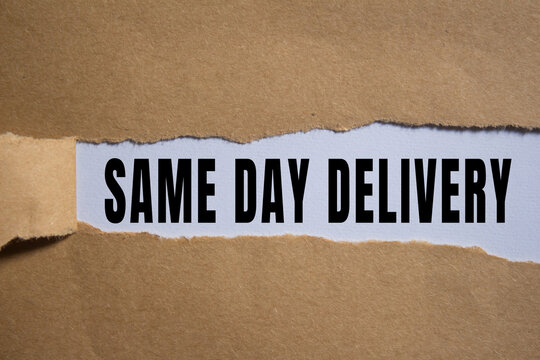 Same Day Delivery text concept photo