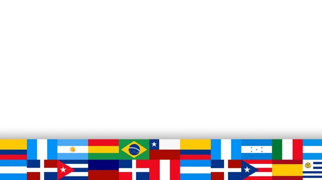 Hispanic Heritage Month Latin American Flags Lower Third Banner Background Animation.