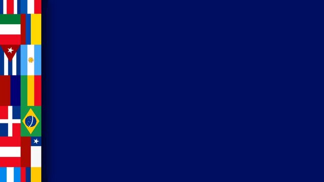 Hispanic Heritage Month Background with Latin American Country Flags Border and Copy Space.