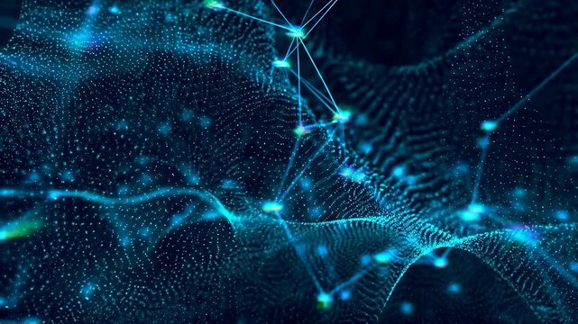 Abstract digital particle network flows in wave patterns