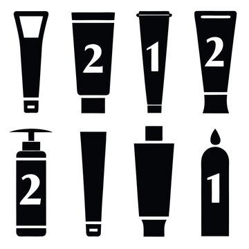 Set of different style simple silhouette minima    