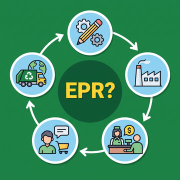 Extended producer responsibility diagram showing circular economy supply chain