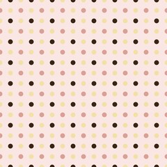 Retro blush pink polka dot seamless pattern, dusty rose yellow chocolate spot background, cute pastel grid aesthetic textile fabric print, baby shower nursery gift wrapping paper © Source Studio