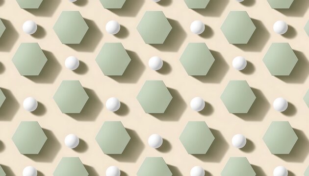 Hexagons and circles create a balanced minimalist surface pattern.
