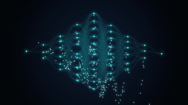 Glowing Neural Network Connection Particles Digital Brain Data Process Technology Background Animatio