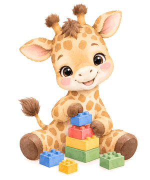 Baby Giraffe with Legos