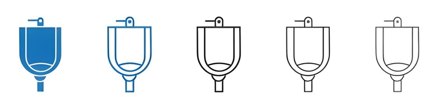Urinal icon vector set collection for web. Thin line customizable illustration. Contour symbol. Vector isolated outline drawing. Editable stroke