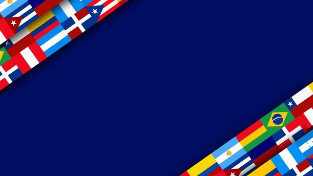 Hispanic Heritage Month Background with Latin American Country Flags Border and Copy Space 1.