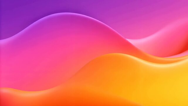Abstract flowing waves of vibrant purple pink and orange hues in smooth gradient animation