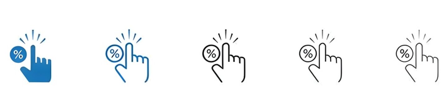 Click through rate icon vector set collection for web. Thin line customizable illustration. Contour symbol. Vector isolated outline drawing. Editable stroke