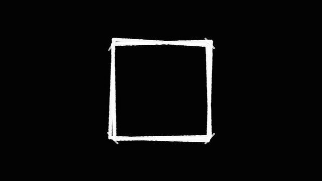 Hand drawn geometric boxes in black and white motion. 4K Video