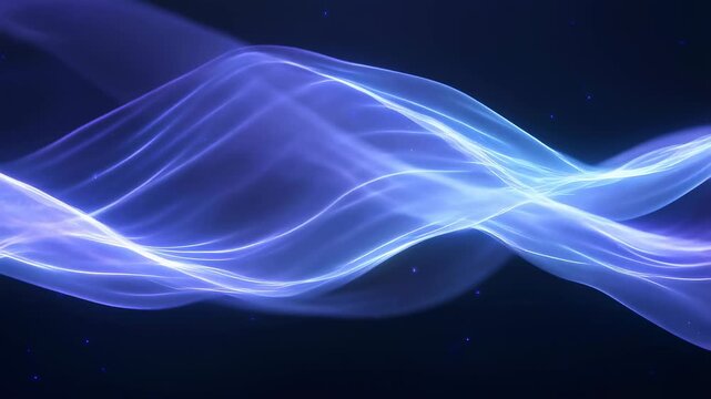 Abstract light waves undulate through a dark digital space. Technology presentation, website hero, and title sequence.